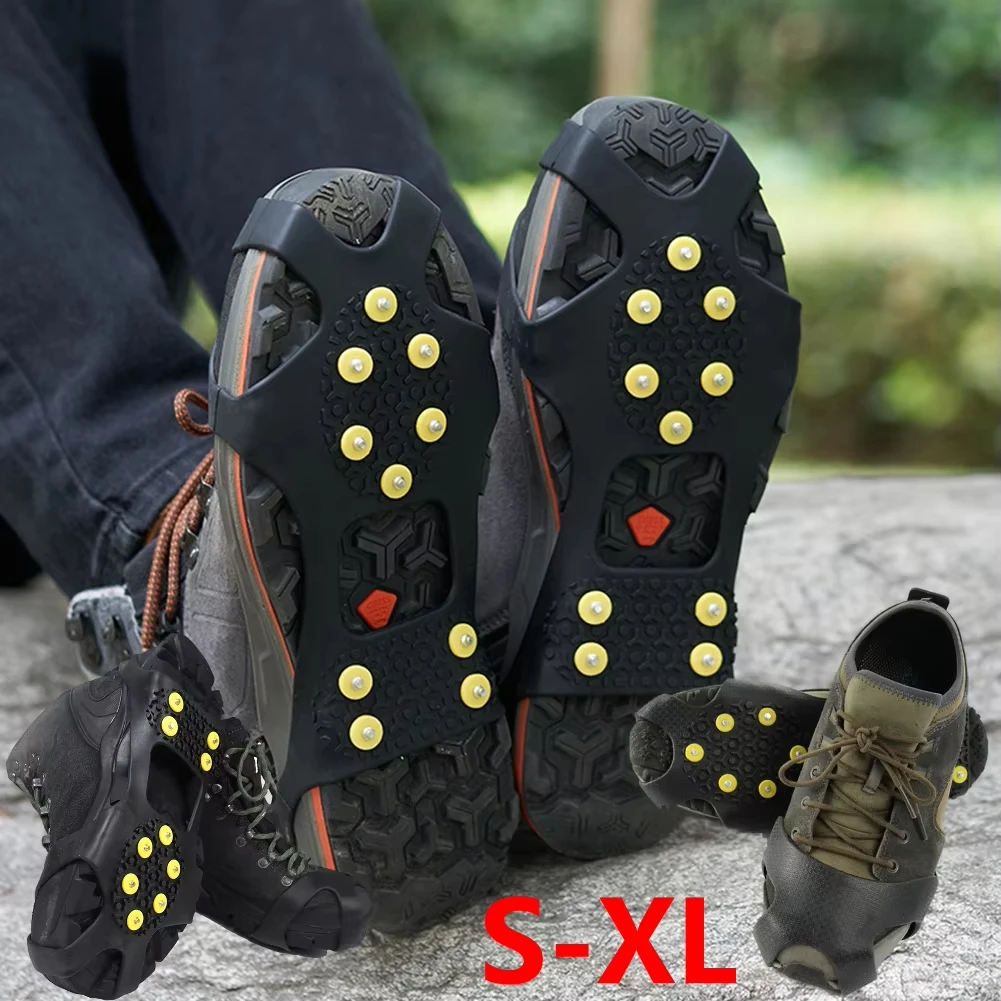 1pair Outdoor snow claw shoe covers for men and women 10 teeth rock climbing crampons non-slip climbing cleats Hiking accessorie