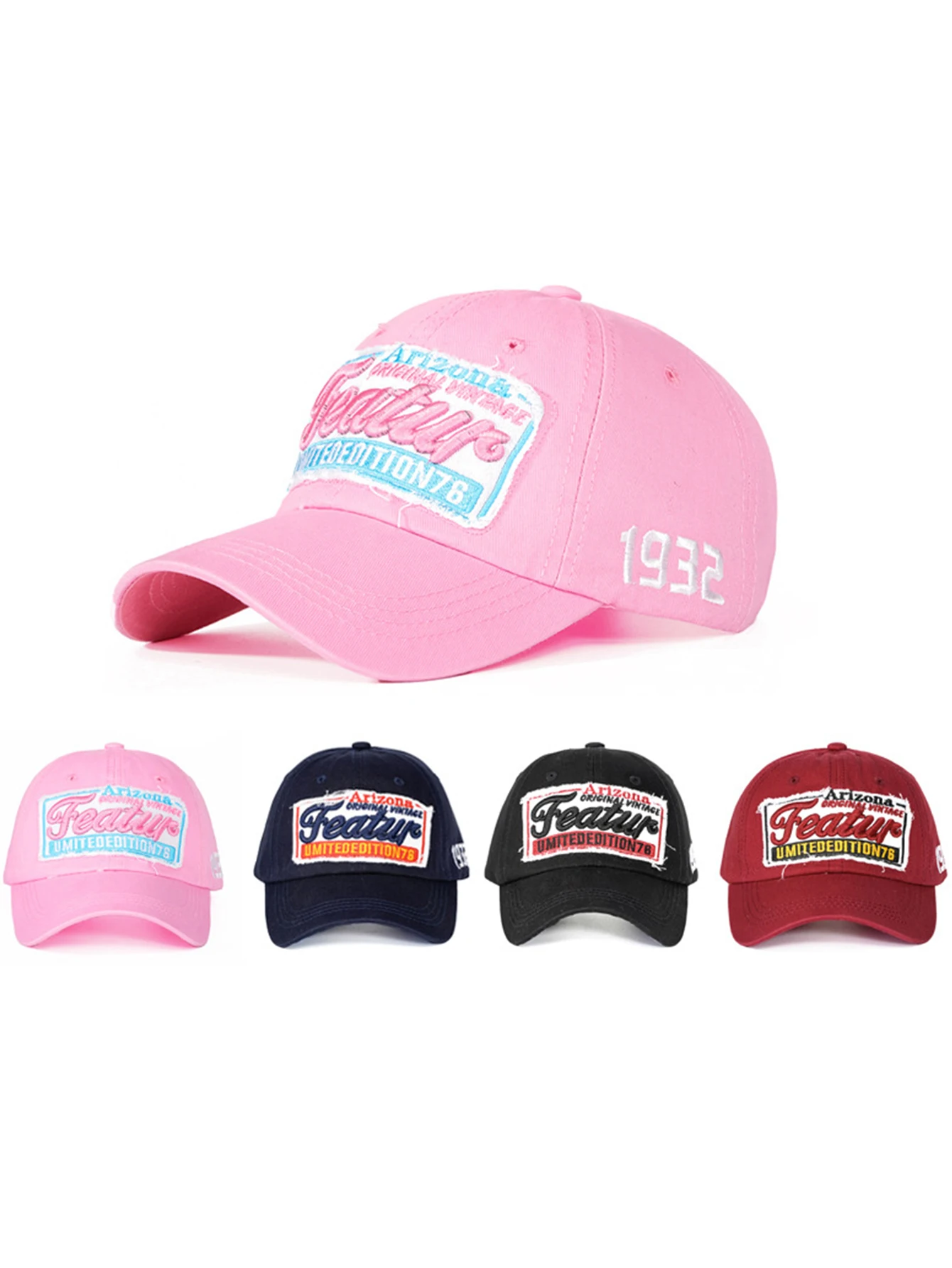 1 للجنسين طوال الموسم يرتدي قبعة بيسبول عصرية من القطن الخالص المغسول بحروف أريزونا مع حروف