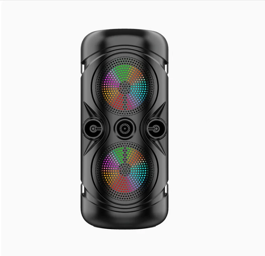 Outdoor Portable Wireless Speaker Dual 4 Inches Music Stereo Subwoofer Bass USB Power Supply For Dancing Party Family Karaoke