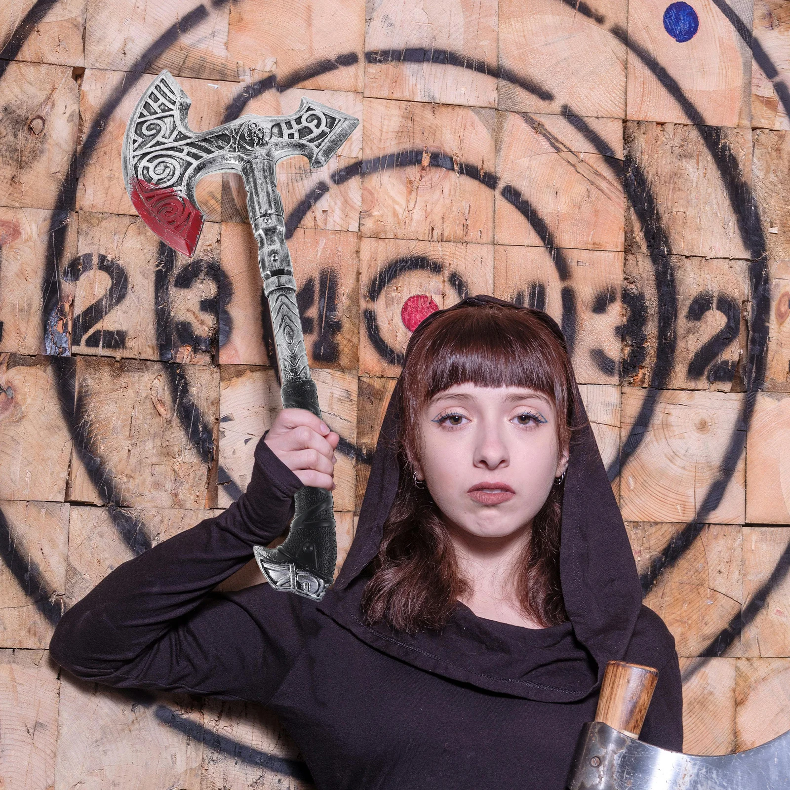 

Realistic Simulated Axe Viking Fake Axe Prop for Halloween Costume Medieval Party Cosplay Stage Performance Decoration