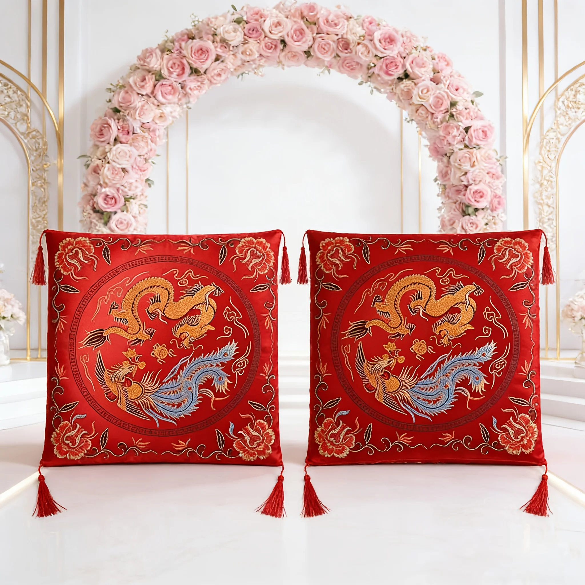 2pcs Set of Wedding Tea Offering Kneeling Mats for Bride and Groom, Thickened Mats for Changing Surnames, Kowtow Ceremony Mats,