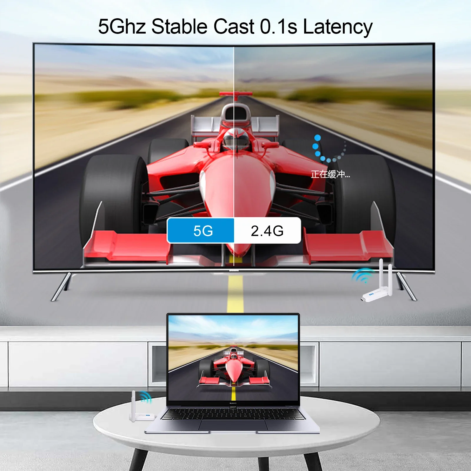 iPazzPort Wireless HDMI Transmitter and Receiver, 1080P HDMI Extender 5G Kit, 200FT Streaming Audio Video from Laptops to HDTV