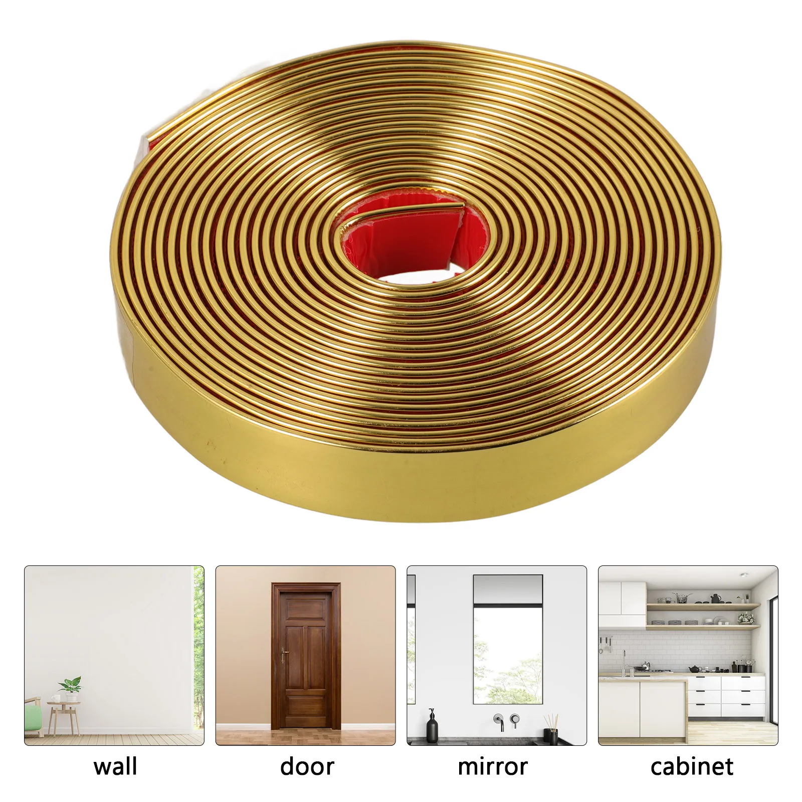 

1 Roll Flexible Decorative Strip Peel Stick Trim For Wall Edge Tile Cabinet Countertop Ceiling Corner Molding Trim Caulk Strip