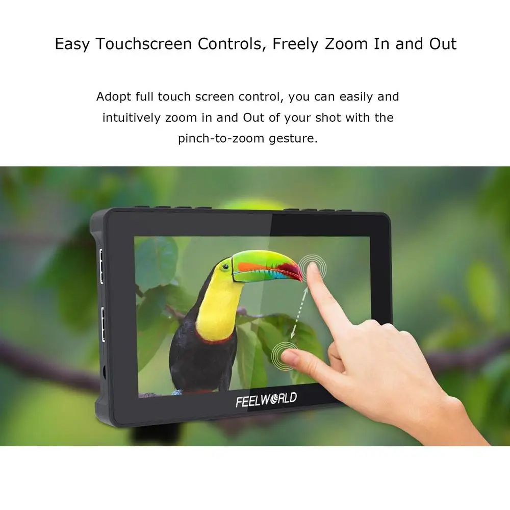 FEELWORLD F5 PRO V4 Fotografia Monitor de campo de vídeo 4K Tela sensível ao toque 3D IPS FHD 1920x1080 Suporte de foco de vídeo HD