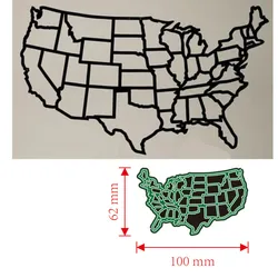 Matryce do cięcia metalu stany zjednoczone mapa dekoracja księga gości papierowe rzemiosło forma do noża podkładki chroniące przed uderzeniami ostrzy