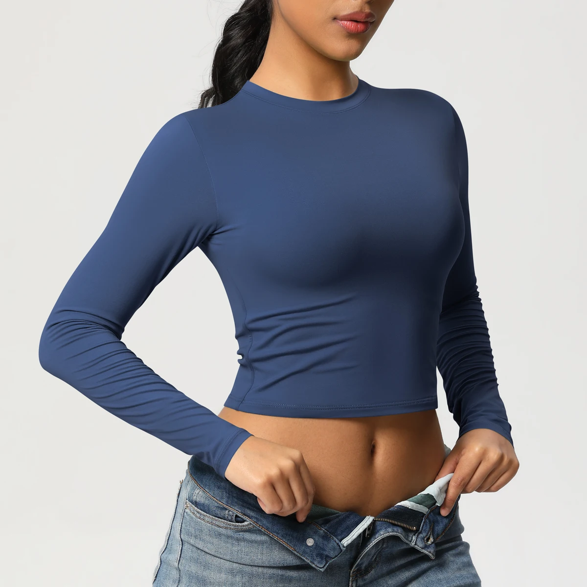 

Yoga Shirts For Women Long Sleeve Winter Fitness Running Gym Clothes Workout Dry Fit Breathable High Elastic Sports Top