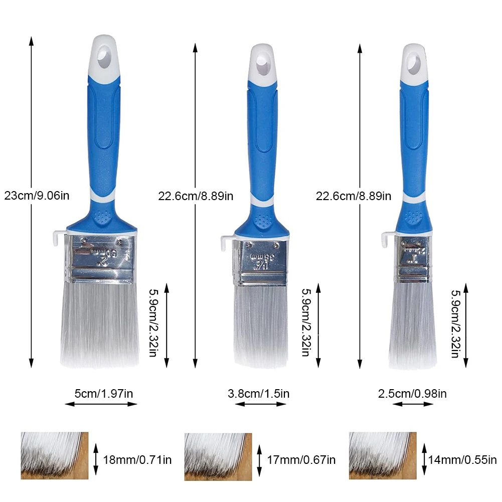 

1pcs 1/1.5/2inch Paintbrush with Plastic Handle Multi-Purpose Wall Paint Brush Coating Brush Water-based Paint Brush