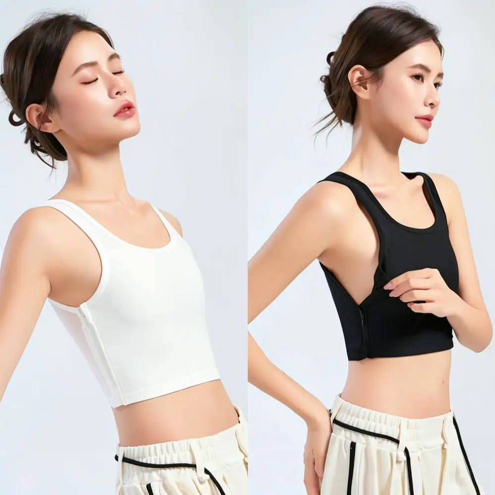 Flat Breast Shapewear Chest Binder Vest Slimming Tank Top Comfortable Sport Bra Undergarment For Tomboy Trans Lesbian