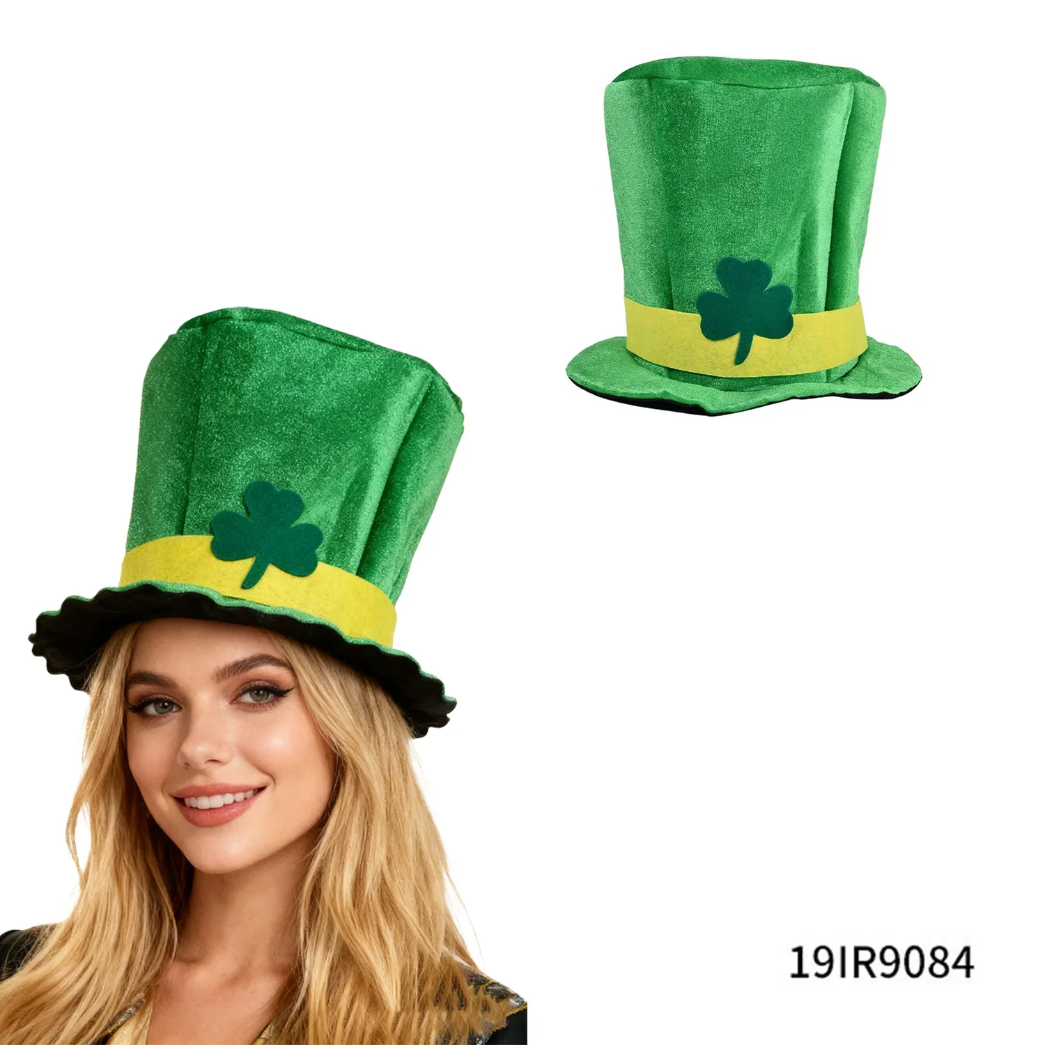 St. Patrick's Day Clover velvet top hat for men and women St. Patrick's Day Party Party Gifts Irish Elf costumes Fun hats