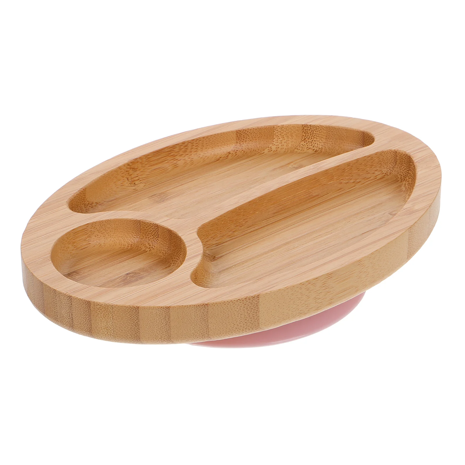 

Sturdy Divided Design For Reusable Feeding Bowl Strong Base Easy Clean Detachable Bamboo Plate Suction