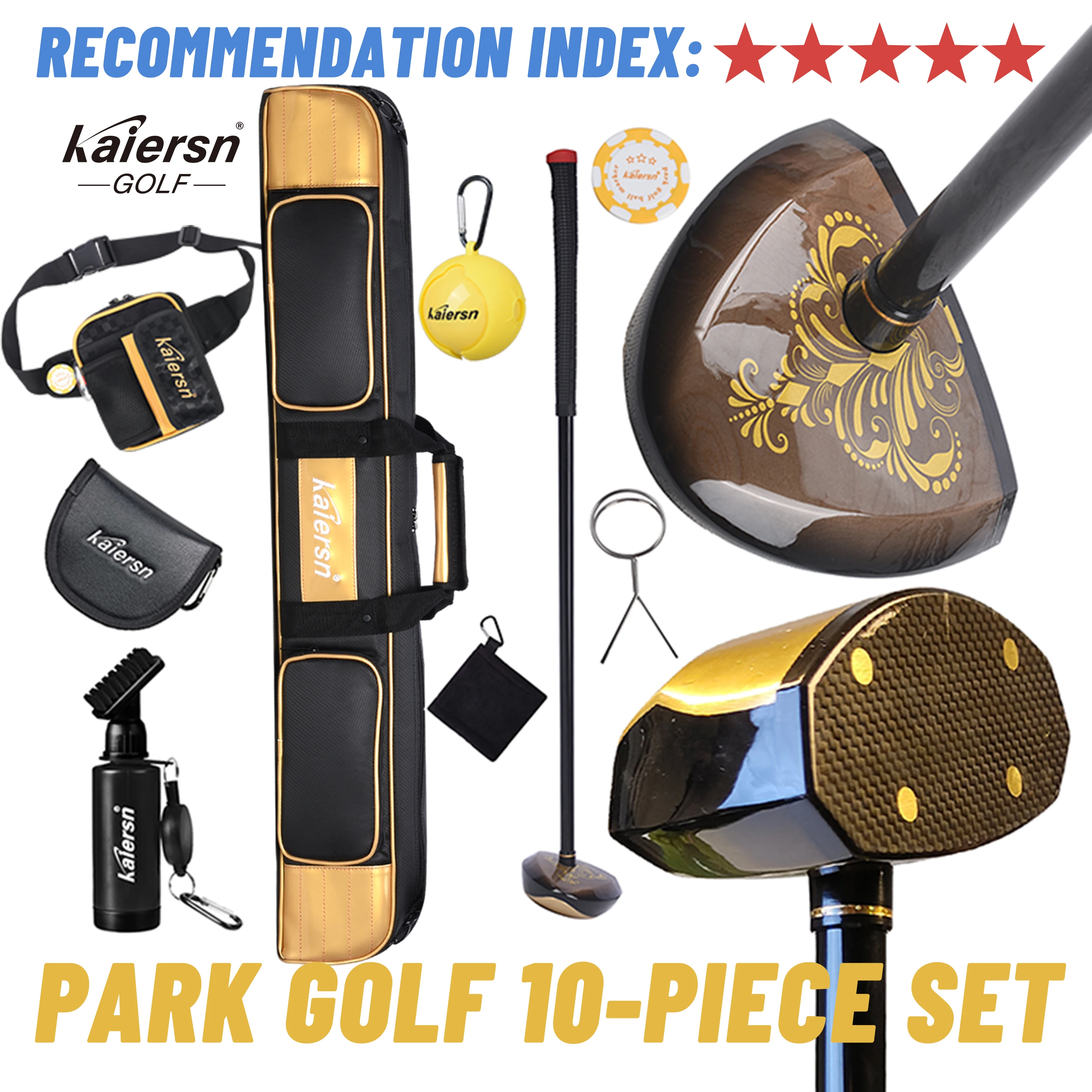 Kaiersn Park Golf Club Set 10-Piece Training and Travel Sports All-in-One Set