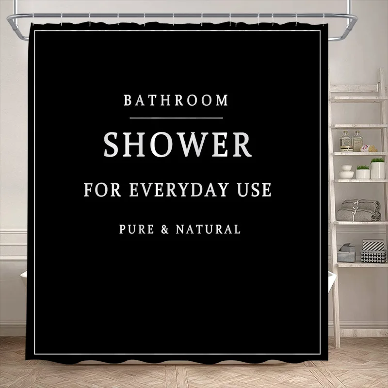 

TQNNTQ занавеска для душа креативная черная занавеска для ванной комнаты современная полиэфирная ткань домашний декор с крючками