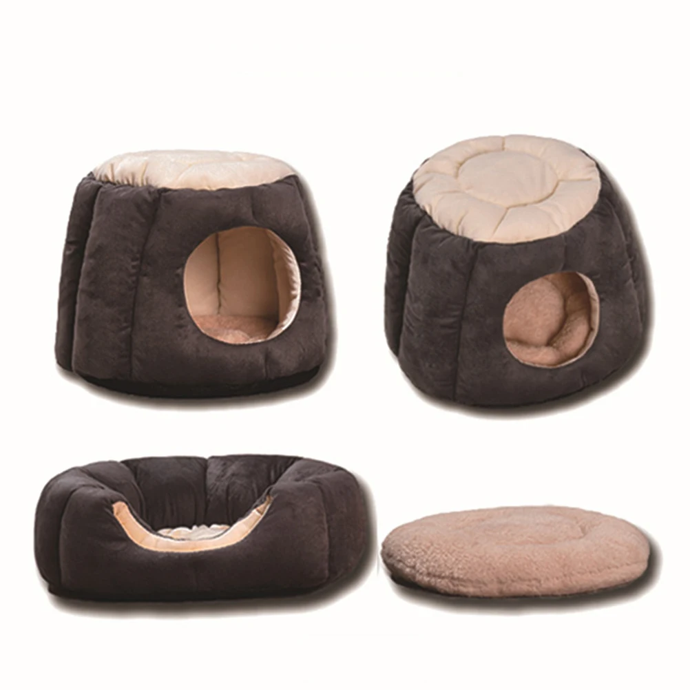 

Pet Warm House Dog Round Bed Cats Dogs Winter Cage Cave Soft PP Cotton Machine Washable Four Seasons Outdoor Toys Pet House