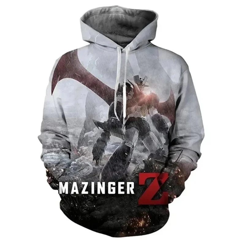 Sudaderas con capucha de Mazinger Z para hombres y mujeres, sudaderas con estampado 3D de Robot de Anime, de gran tamaño Sudadera con capucha,