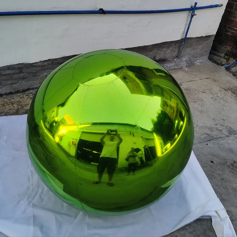 Bola De Espelho Inflável Gigante À Prova De Intempéries Esferas Coloridas Balões De Lupa Bola De Espelho Verde Decoração De Festa De Natal