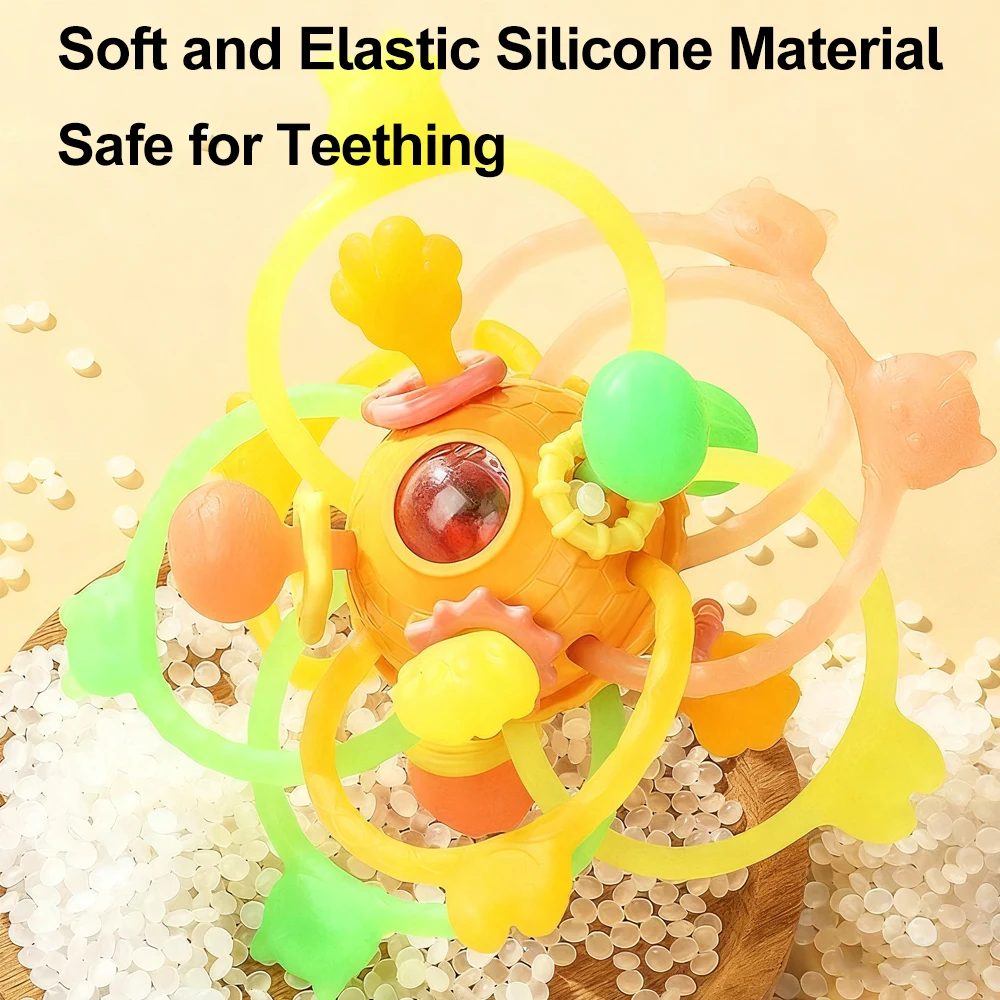 0-12 شهرا نشاط استيعاب الطفل ألعاب تطوير الطفل الدورية حشرجة الموت الكرة سيليكون عضاضة الطفل ألعاب حسية للأطفال #5