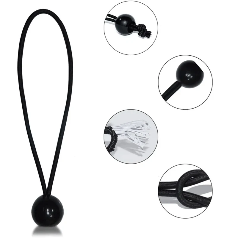 Ball Bungee Cords Ball Bungee Ties Heavy Duty Canopy Tie Downs for Camping, Shelter,Cargo,Projector Screen,Tent Poles 10/20Pcs
