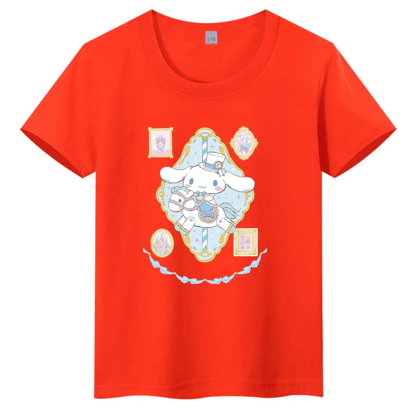 

Детская модная футболка Sanliou с принтом «Лошадь и жемчуг», из чистого хлопка, с круглым вырезом, модный однотонный цвет, комплект для родителей и детей