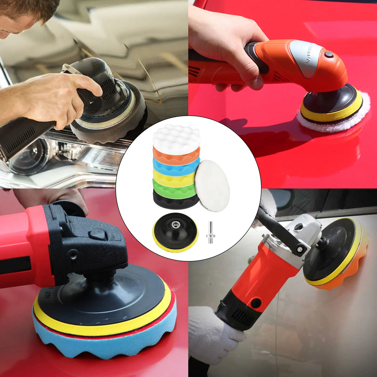 Popular Car Buffing Pads Polishing for Drill Sponge Kit Set Waxing Foam Polisher Sealing view 5