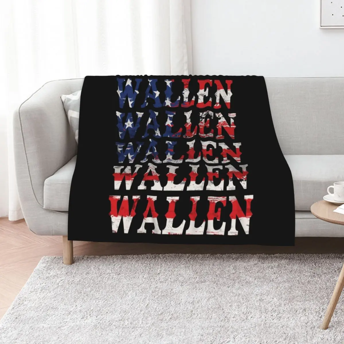 Cute Wallen Merch American Flag Red White Blue Country Music Throw Blanket Loose heavy to sleep Quilt sofa bed For Baby Blankets