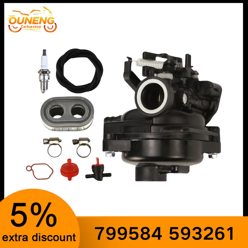 For Briggs-Stratton 799584 593261 595656 591160 300E 450E 500E 550EX 125cc 140cc 4.5HP 591979 Lawn Mower Engine Carburetor set