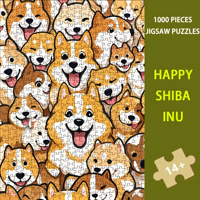 

Пазл Happy Shiba Inu, 1000 шт., 70x50 см, идеально подходит для любителей домашних животных и домашнего декора, готовый к подарку с упаковкой, идеальный подарок