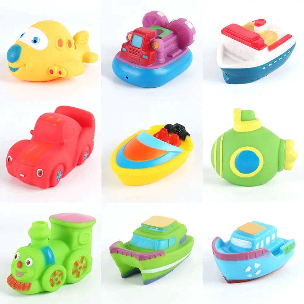 Funny Gifts Boat Plane Baby Bath Toy Float Squeeze Transportation Swimming Water Toys PVC Vehicle Bathing Toy Kids Gift