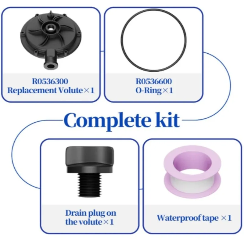 

【HAPPY】Запасная витковая шайба (вуллет) R0536300 для насоса Polaris PB4-60 Booster, в комплекте с уплотнительным кольцом R0536600, винтами и лентой.
