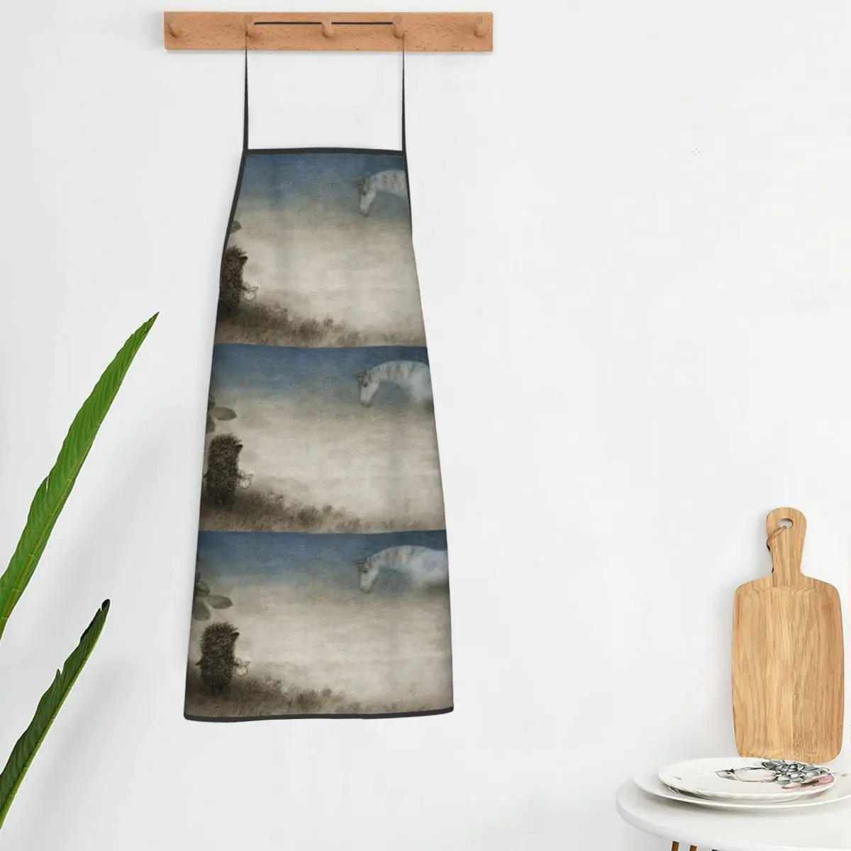 Hedgehog In The Fog Apron Chef Cooking Cuisine Tablier Bib Kitchen Cleaning Pinafore for Women Men Gardening