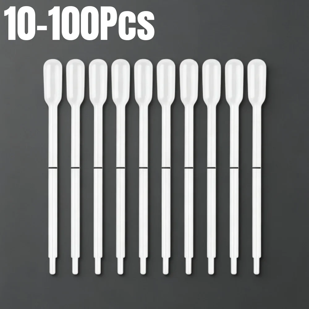 10-100PCS Plastic Transparent Disposable Dropper 40ul Blood Lipid or Hemoglobin Tests Graduated Transfer Micro Pasteur Pipette