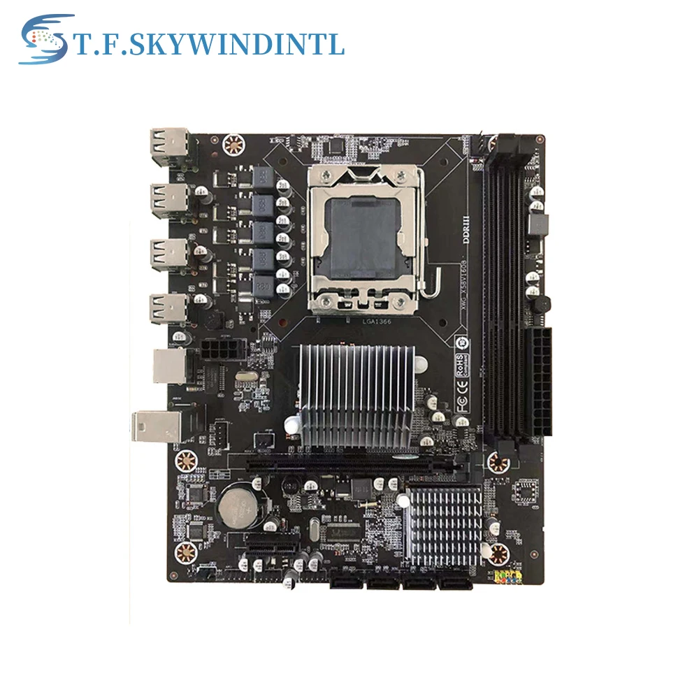 X58 Motherboard Xeon Kit with + Intel Xeon X5650 CPU + 2PCS 4GB DDR3 RAM 1333MHZ Placa Mae LGA1366 PC Assembly Kit Plate