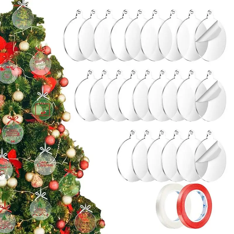 

Clear Acrylic Christmas Ornaments Clear Round Blanks Disc DIY Ornament Multi-Purpose Decoration Accessory For Bedroom And Living