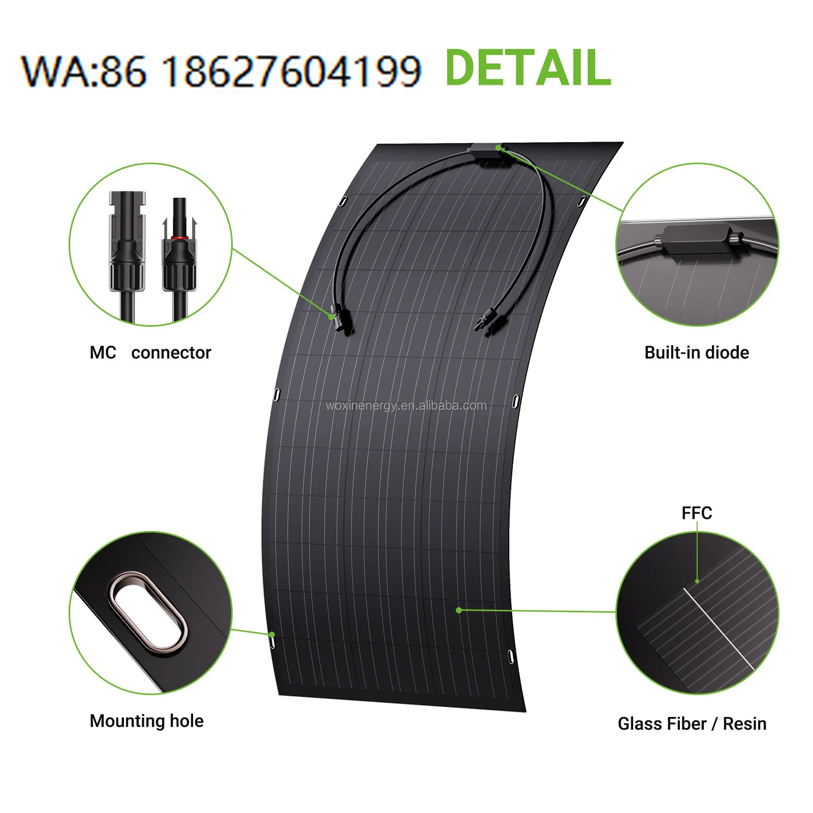 120W Flexible Solar Panel, Waterproof Foldable Module Home Camping Off Grid Power Generation