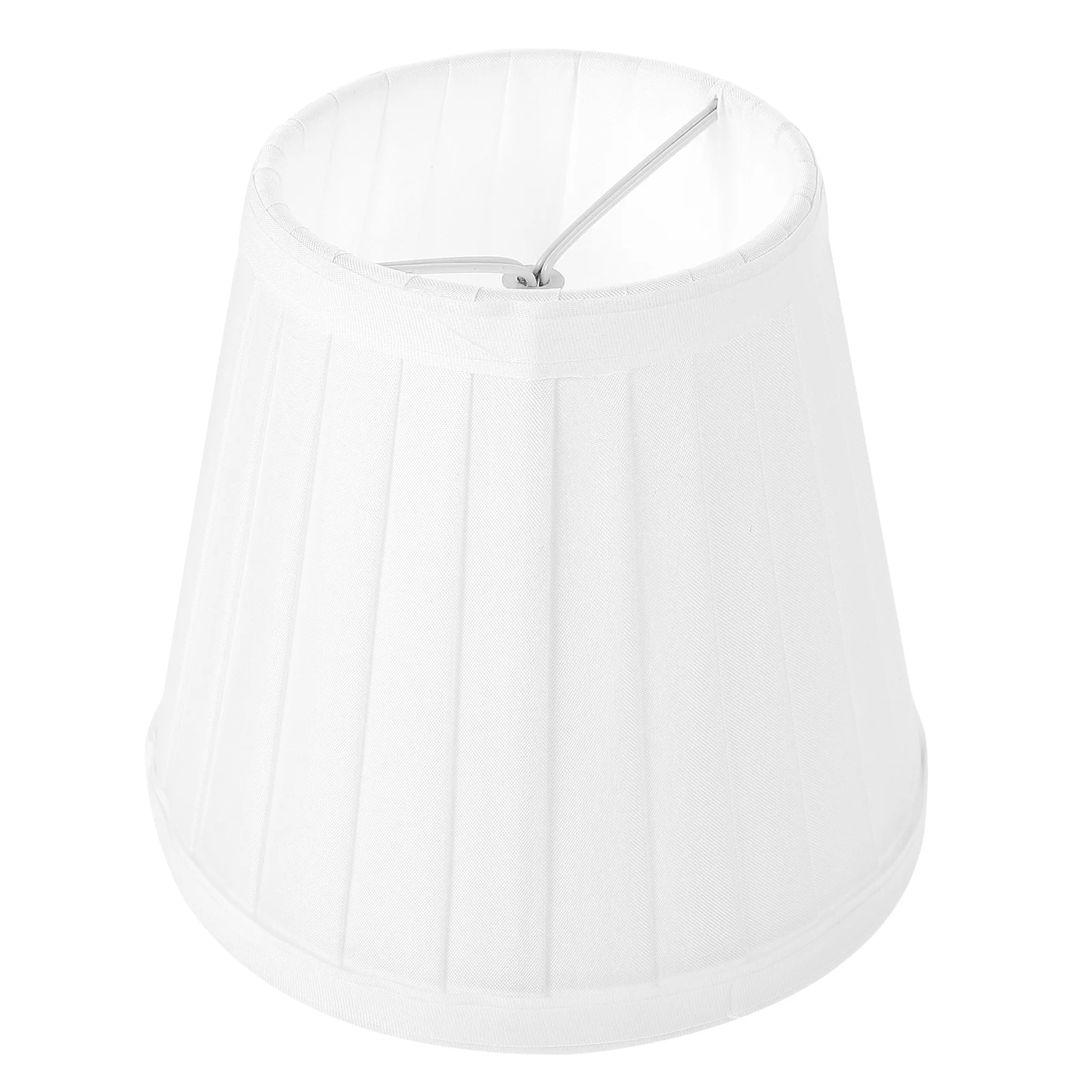 

Small Lamp Shade Fabric Lampshade Clip On Bulb Mini Fitter Replacement Fringe Lamp Table Floor Wall 5X5X3 Inch White