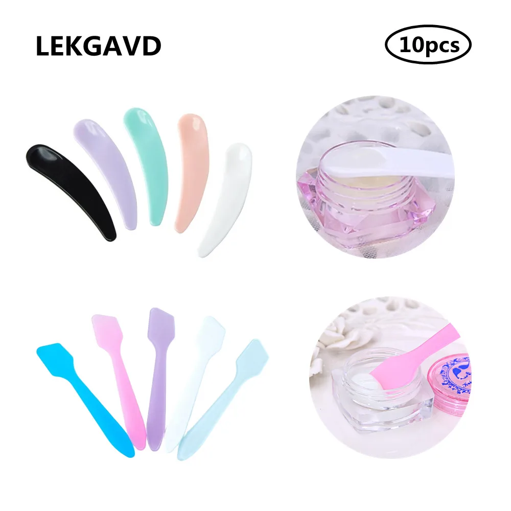 10pcs Colorful Mask Cream Spoons Cosmetics Mixing Spatula Face Eye Cream Stick Makeup Applicator Sticks Kit Cosmetic Beauty Tool