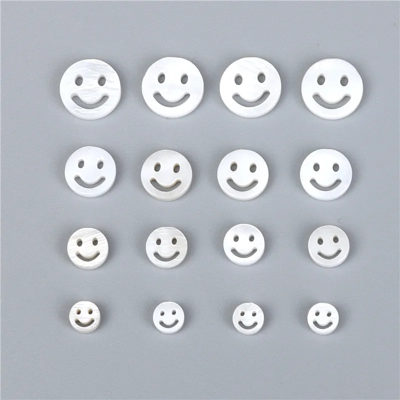 Lucky White Shell Smile Face Pendent Natural Mother Of Pearl Shell Smile Shape Charm Accessories For Making Necklace Earring