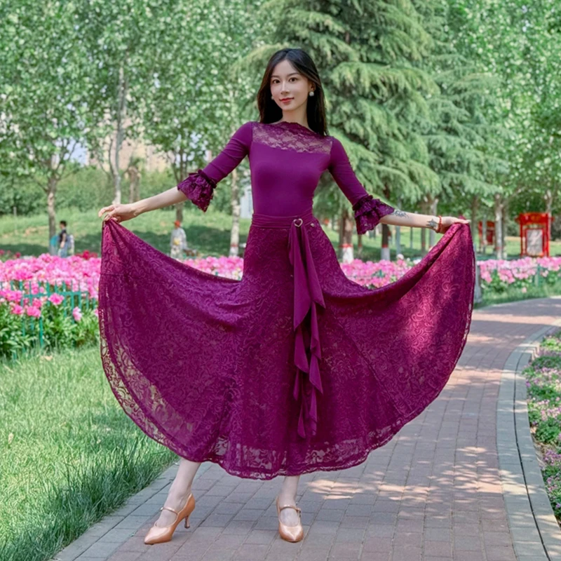 

Women's Ballroom Duo Dance Dress Modern Dance Practice Costume Fashion Prom Practice Dancing Costume Tango Latin Dresses XH2837