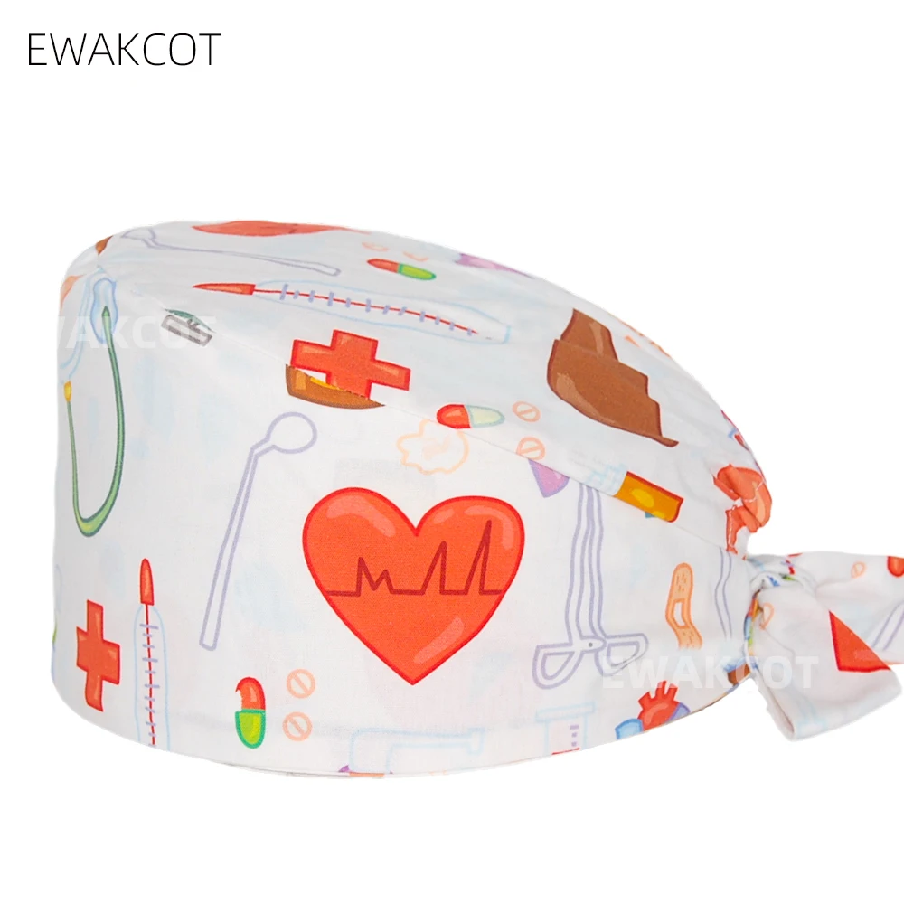 

Hospital Nurse Cap Breathable Operating Room Scrubs Hat Medical Adjustable Nurse Cap Surgery Cap Nursing Surgical Cap woman man