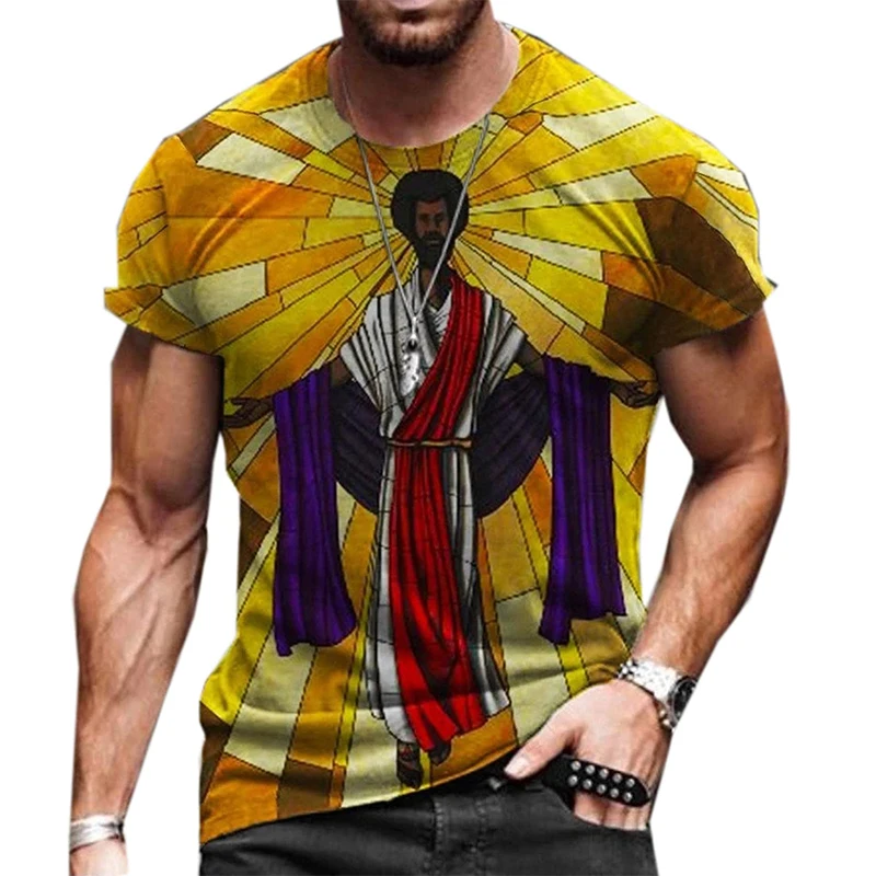 Jesus Christ Graphic T Shirt Cross 3D Print Men Woman Short Sleeve T-shirts Fashion Streetwear Harajuku Kids Tops Tees Clothing