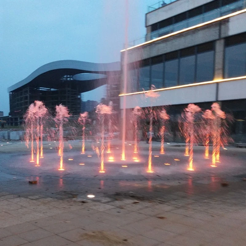 مشروع نافورة ضوء دريلاند دائرية تظهر نافورة المناظر الطبيعية المربعة لحمام السباحة