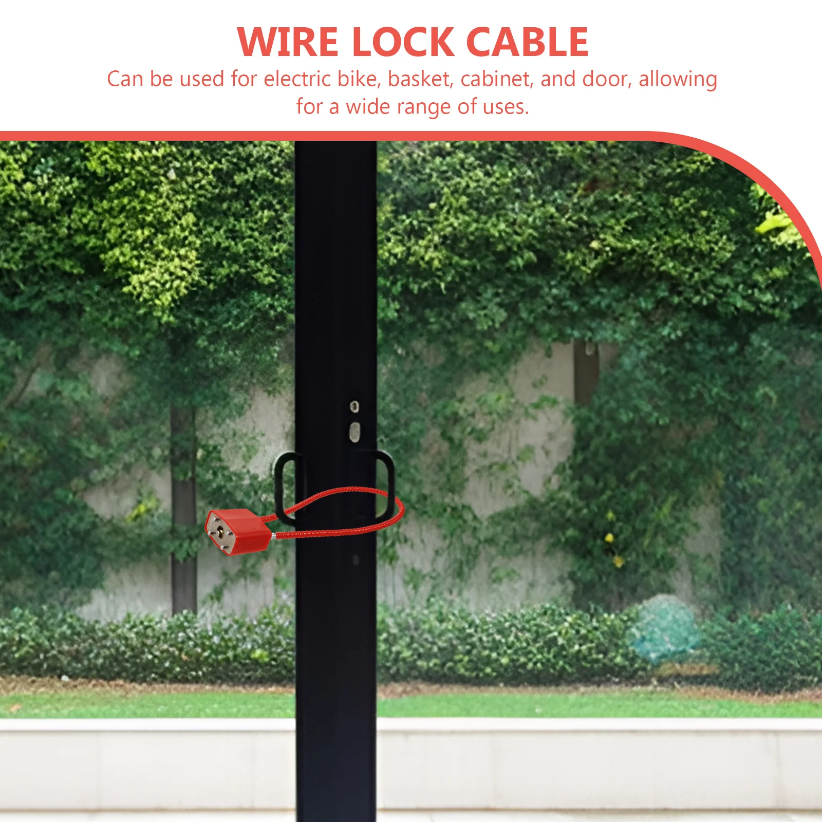 

Wire Lock Cable with Key - Heavy Duty Steel Security for Bike, Electric Bike, Cabinet, Door, Stroller, Luggage, Backpack, Gate,