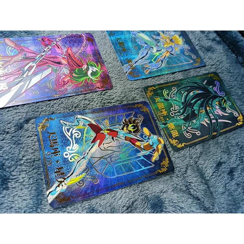 6Pcs/set Saint Seiya Seiya Shiryu Saori Kido DIY Homemade Flash Card Christmas Birthday Gift Game Toys Collection Card