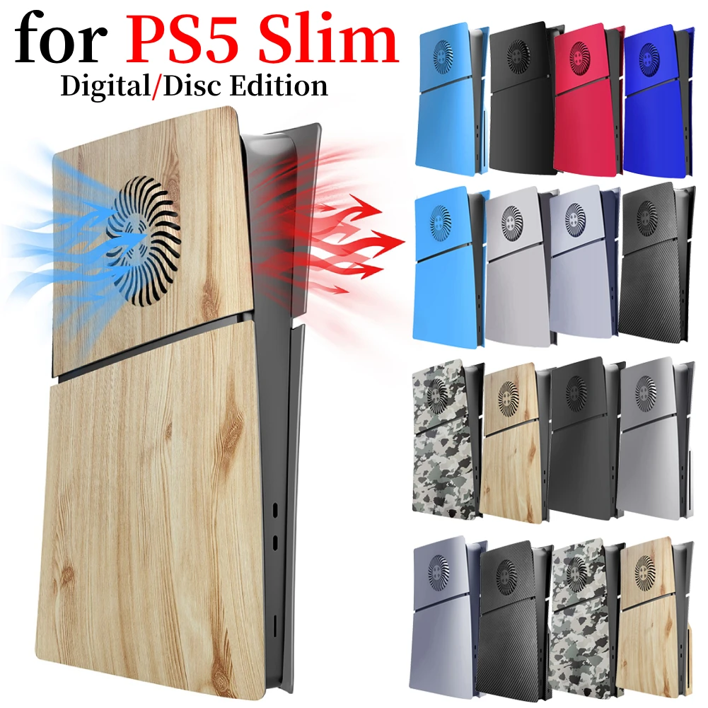 Premium ABS Replacement Shell Anti-Scratch Faceplate with Cooling Vents Protective Shell Cover for PS5 Slim Digital/Disc Edition