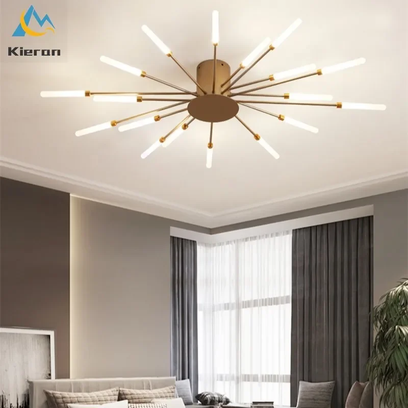 

Nordic Luxurious Minimal Led Ceiling Light Spiral Fireworks Designer Ceiling Lamps Living Room Home Decor Bedroom Dandelion Lamp