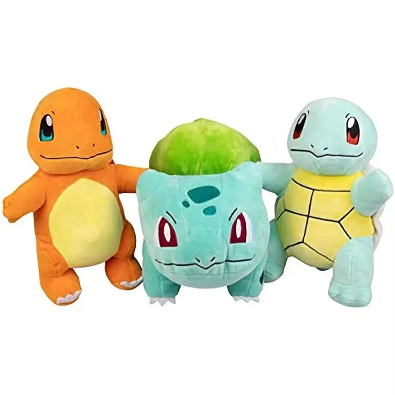Pokemon Plush Starter 3 Pack Charmander, Squirtle & Bulbasaur Anime Stuffed Animals &  Toys Gift for Children Kids