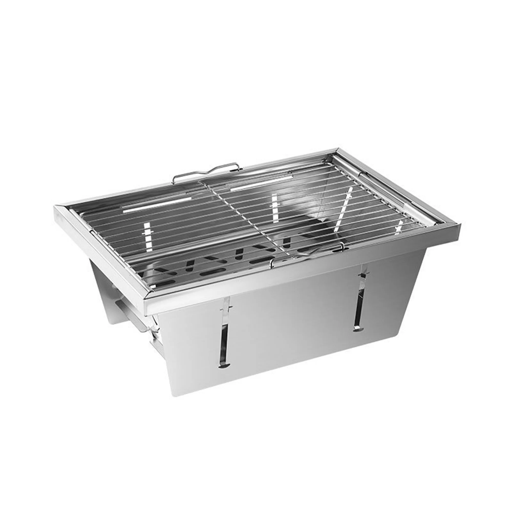 

Угольный гриль для стола IGT, складной гриль для кемпинга с сумкой для переноски, уличная плита из нержавеющей стали, гриль-барбекю