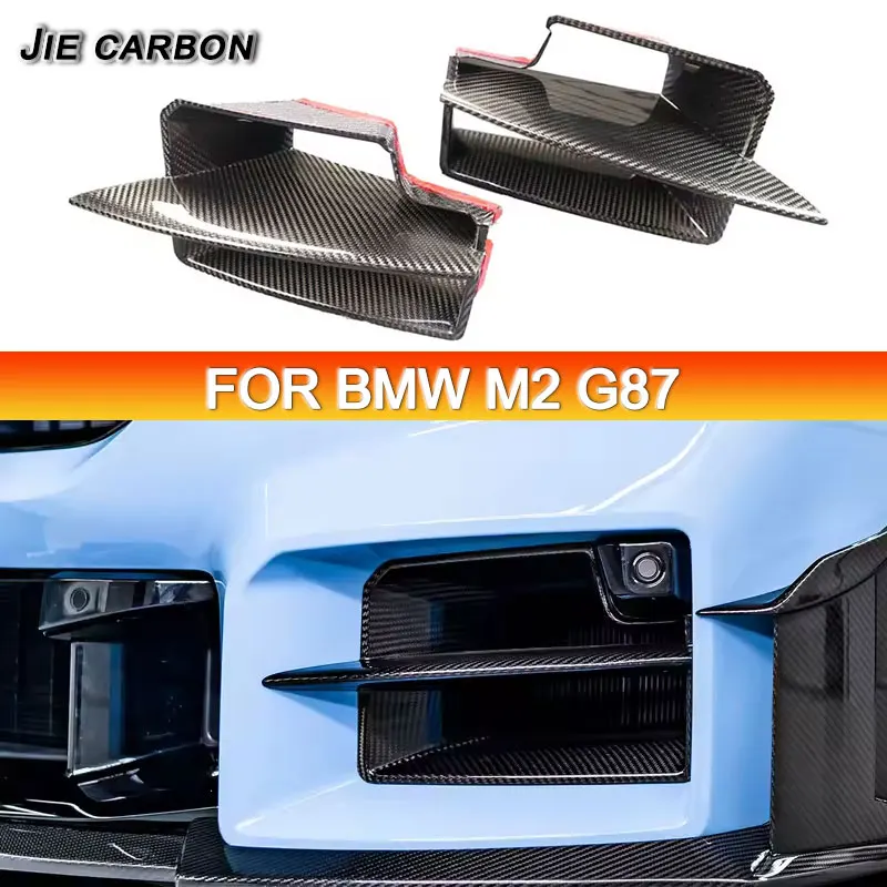 

For BMW M2 G87 2022+ Carbon Fiber Front Bumper Fog Light Grille Grille Vent Cover Frame Auto Accessories Body Kits