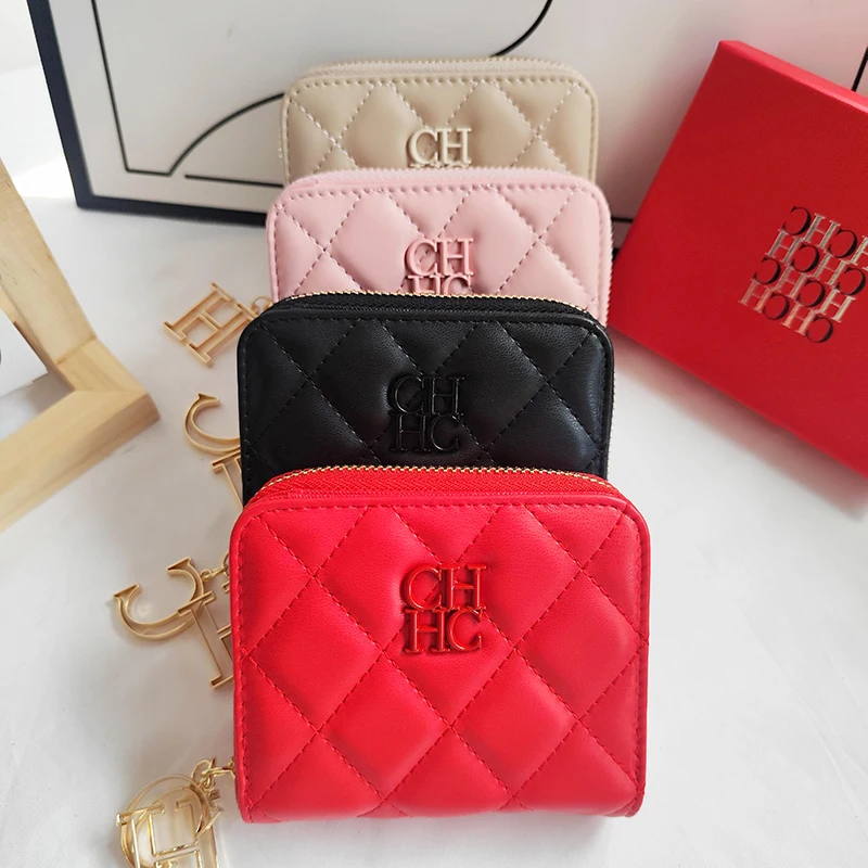 

CH Luxury Brand Short Solid Color Coin Wallet High Quality PU Material Exquisite Brand Logo 2025 New Beautiful Wallet