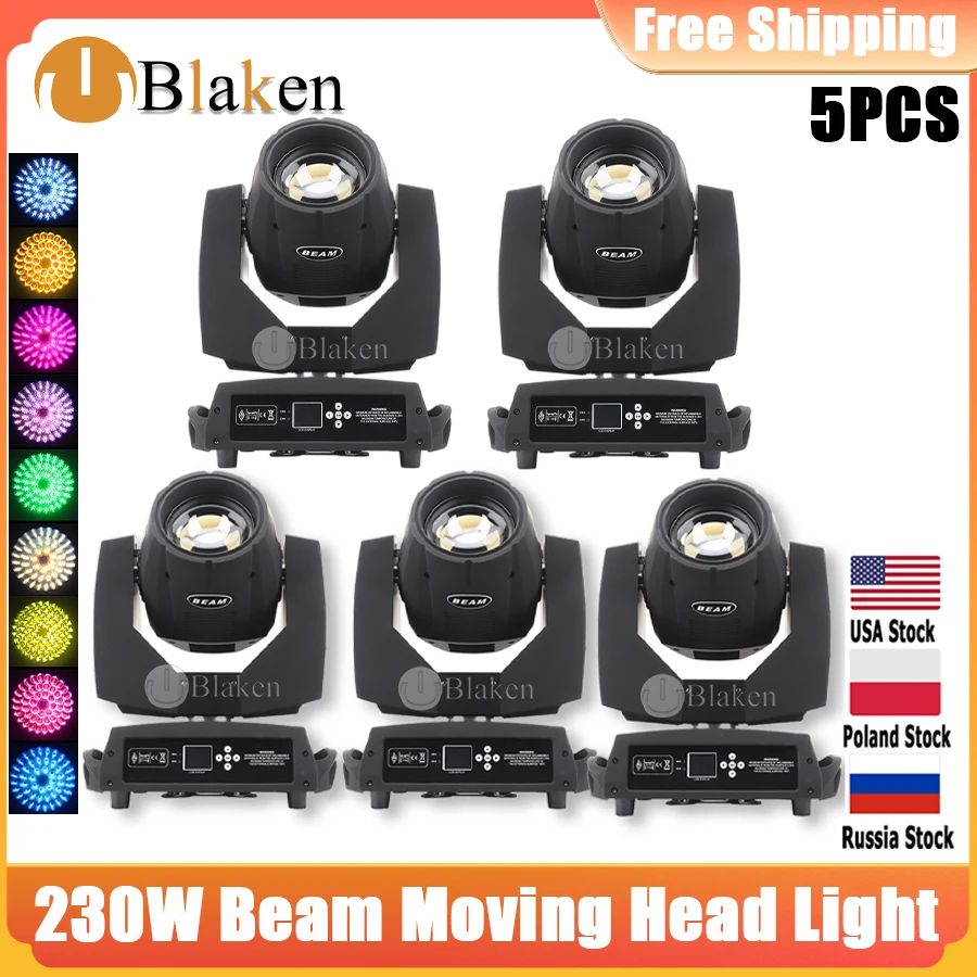 

0 Tax 5Pcs Lyre Beam 230W 7R Moving Head Light 230W DJ Moving Key model Beam 7r Sharpy Beam 230 Stage Disco Light Power Corn