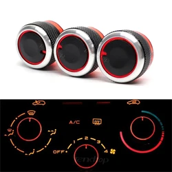 3Pcs/Set AC Knob Switch Air Conditioning Heat Control Switch Car Accessories Fit For Peugeot 206 207 2006 2007 2008 2009-2011